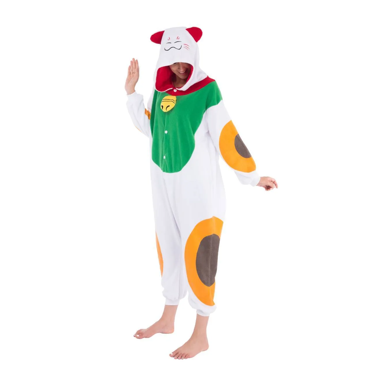 Lucky Cat jumpsuit Pajama Costume - Adult