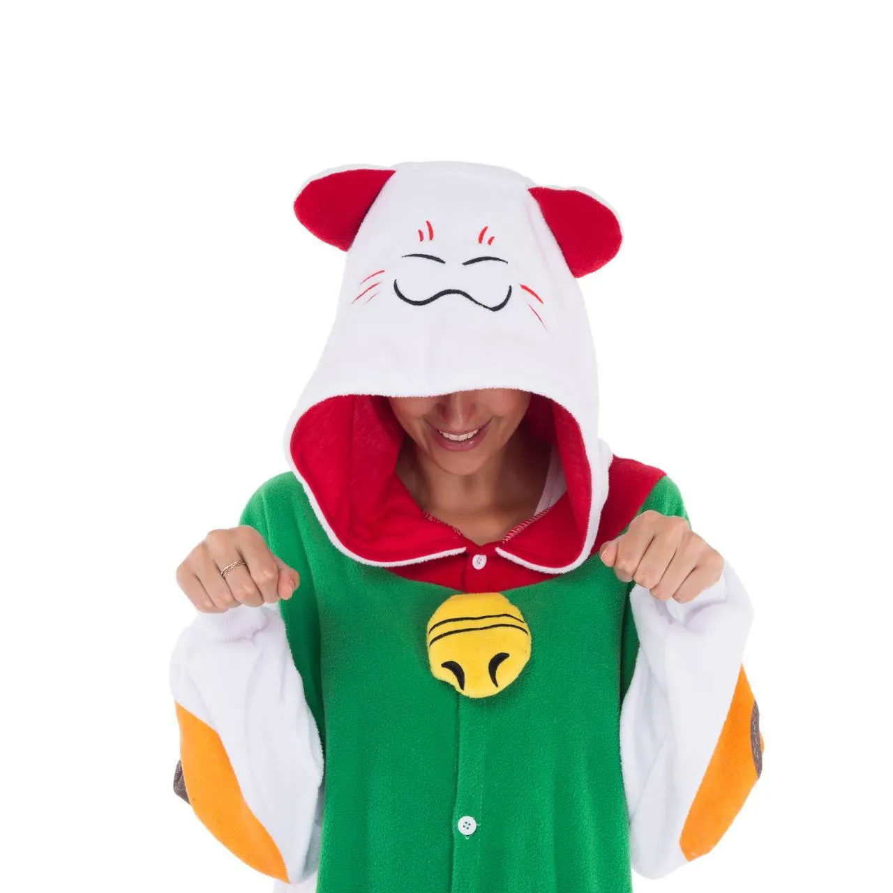 Lucky Cat jumpsuit Pajama Costume - Adult