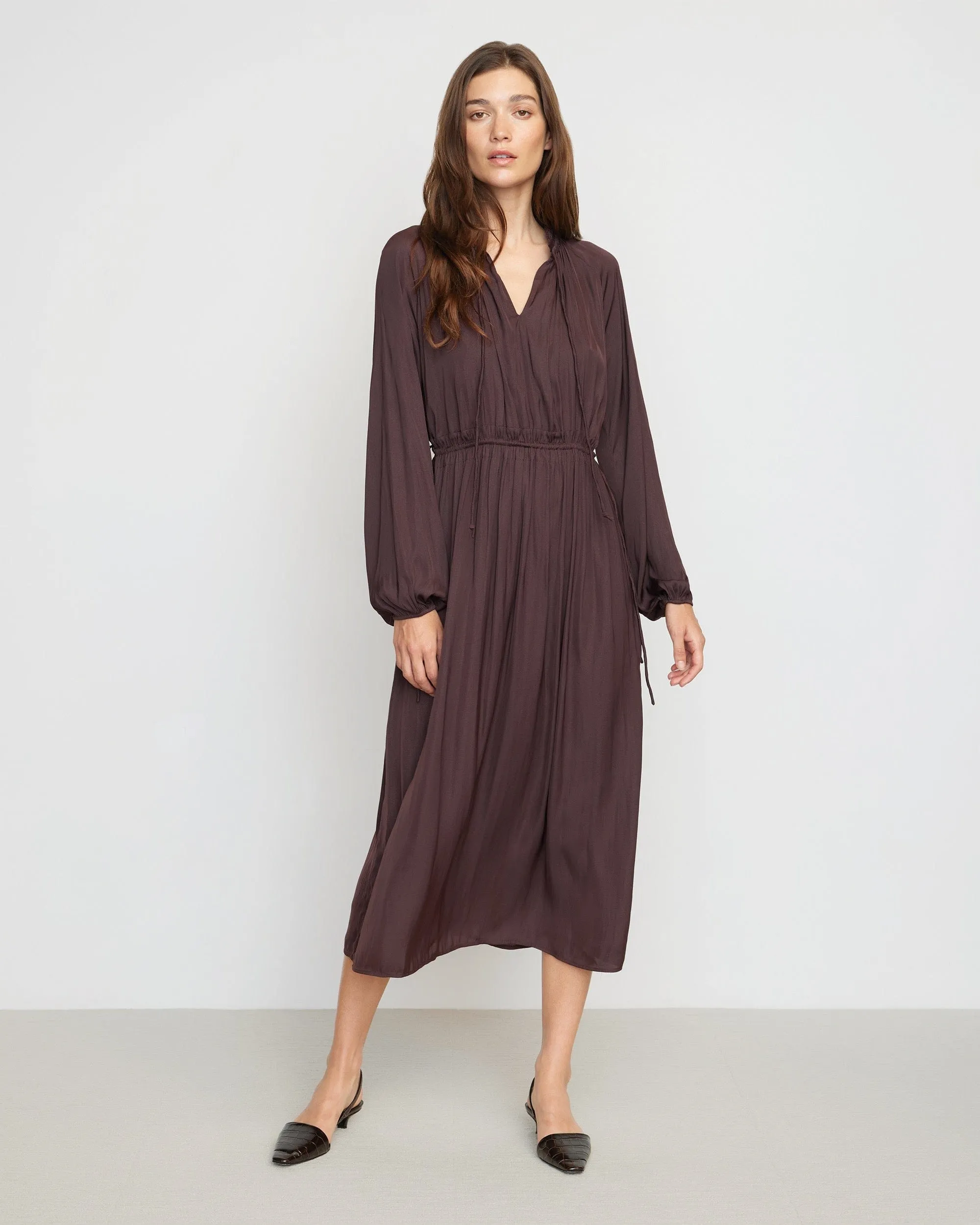 Magdalena Long Sleeve Plisse Dress