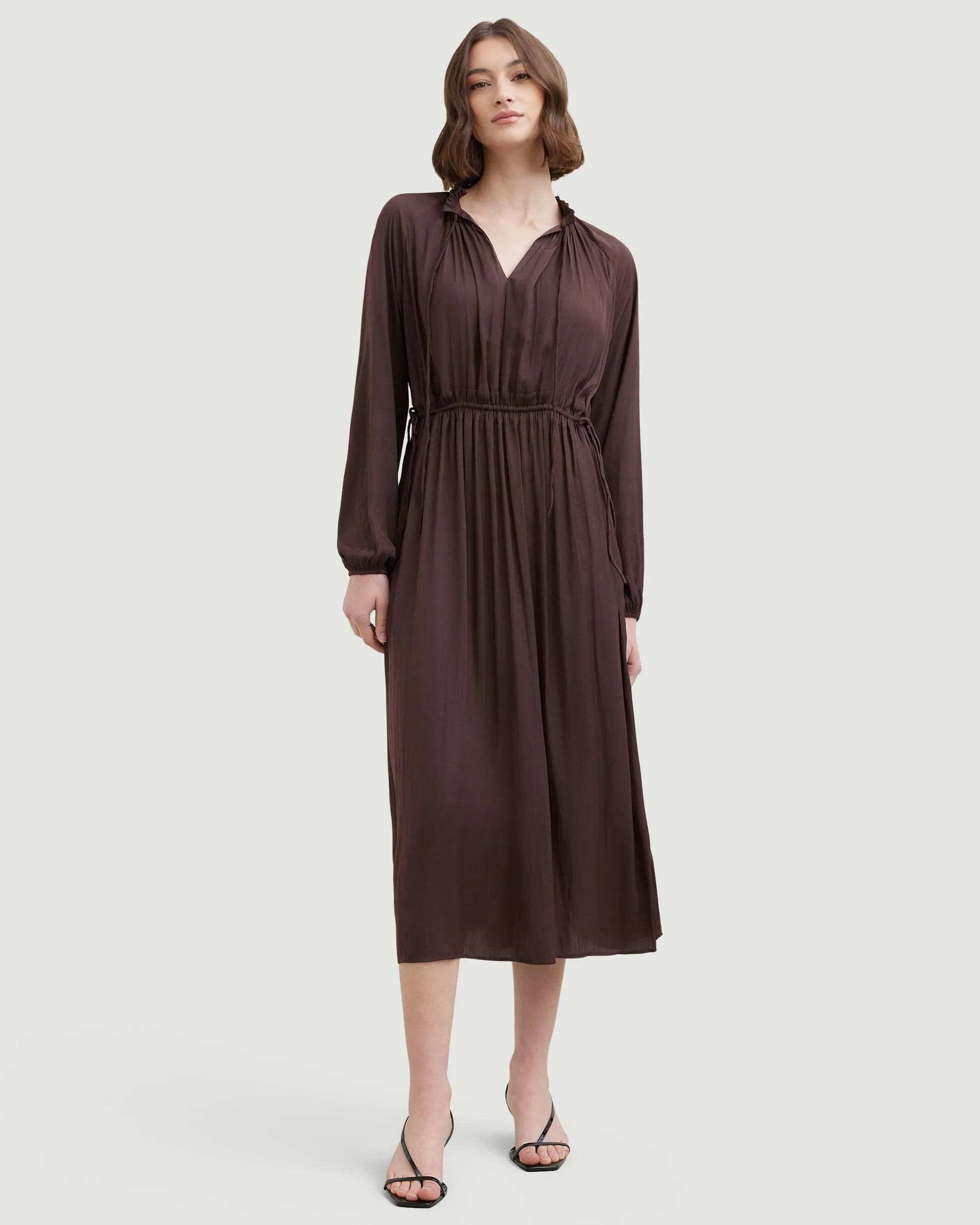 Magdalena Long Sleeve Plisse Dress