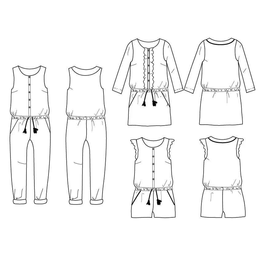 MARIEKE Mum Jumpsuit, playsuit & dress - Woman 34-46 - Paper Sewing Pattern