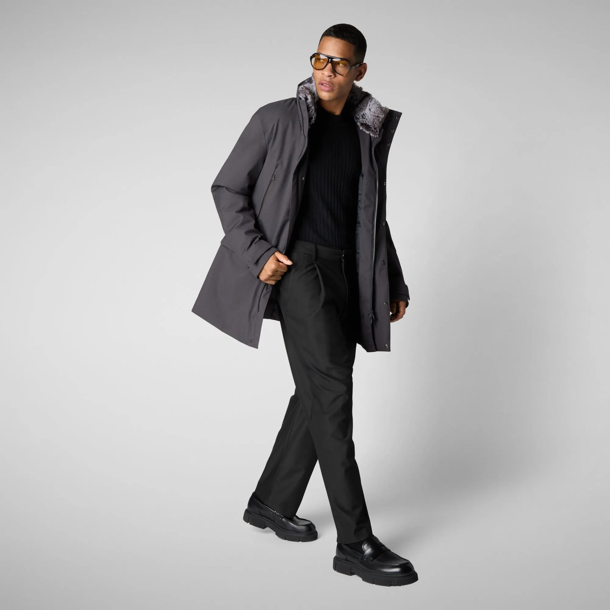 Men's coat Ambrose in grey melange