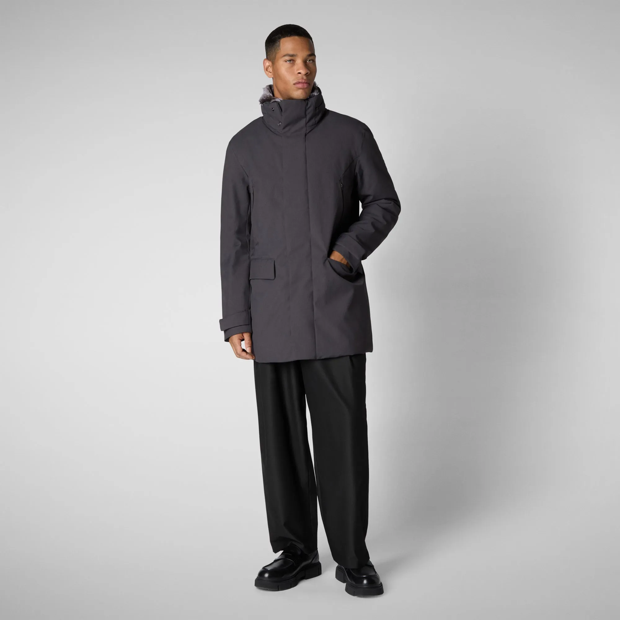 Men's coat Ambrose in grey melange