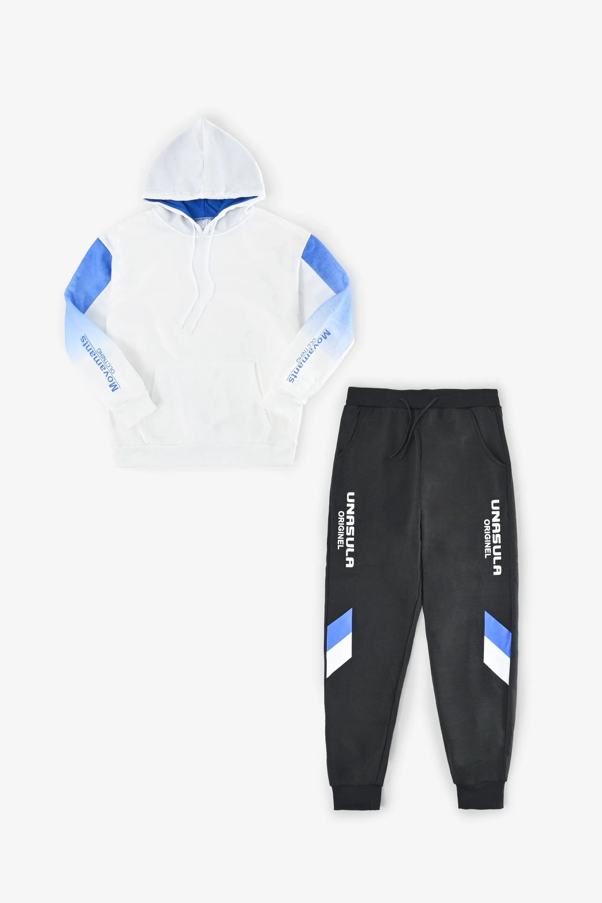 Men's Contrast Sleeves Design Fleece Tracksuit