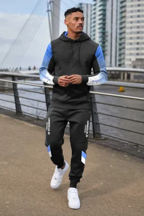 Men's Contrast Sleeves Design Fleece Tracksuit