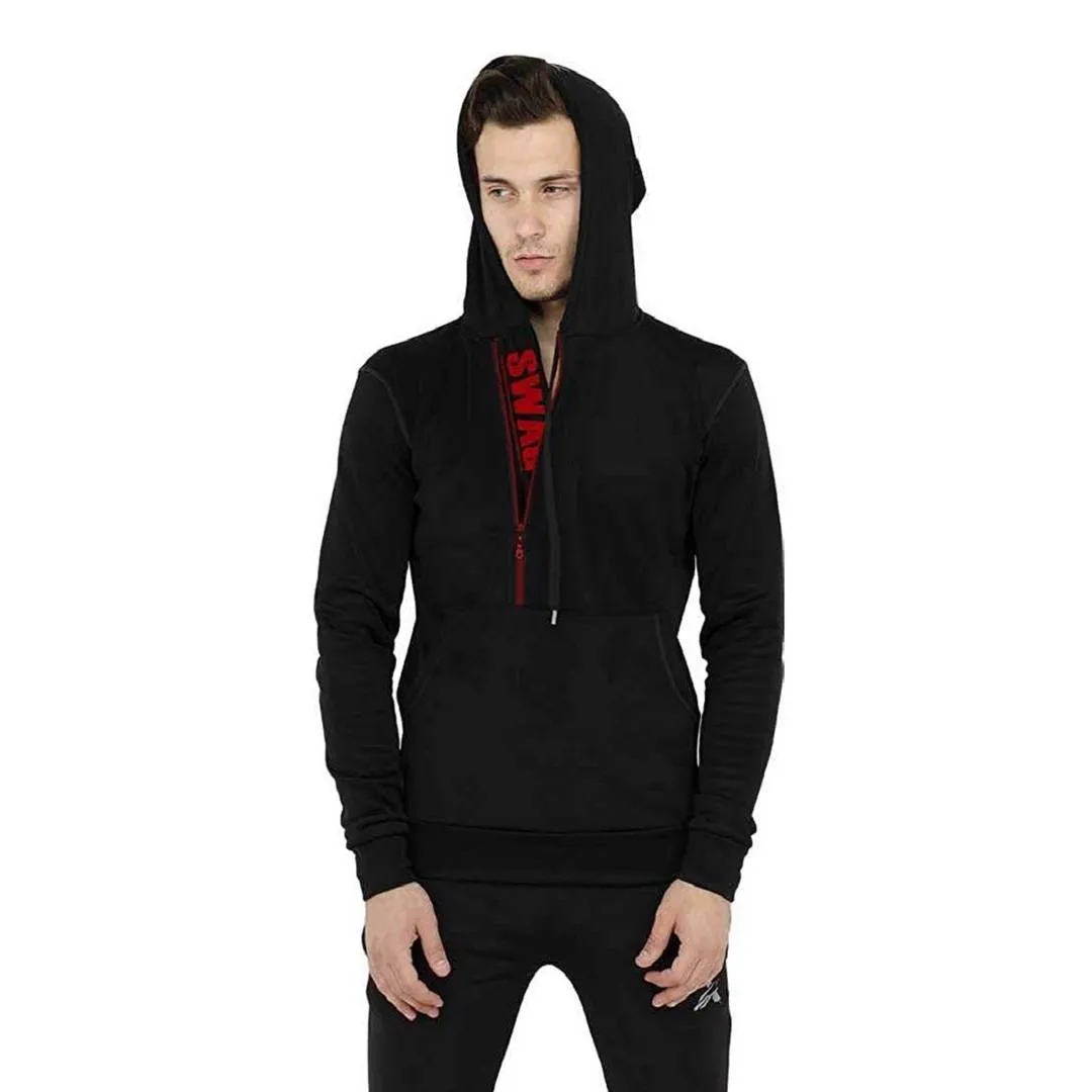 Men's Solid Long Sleeves Red Fleece Biker Jacket