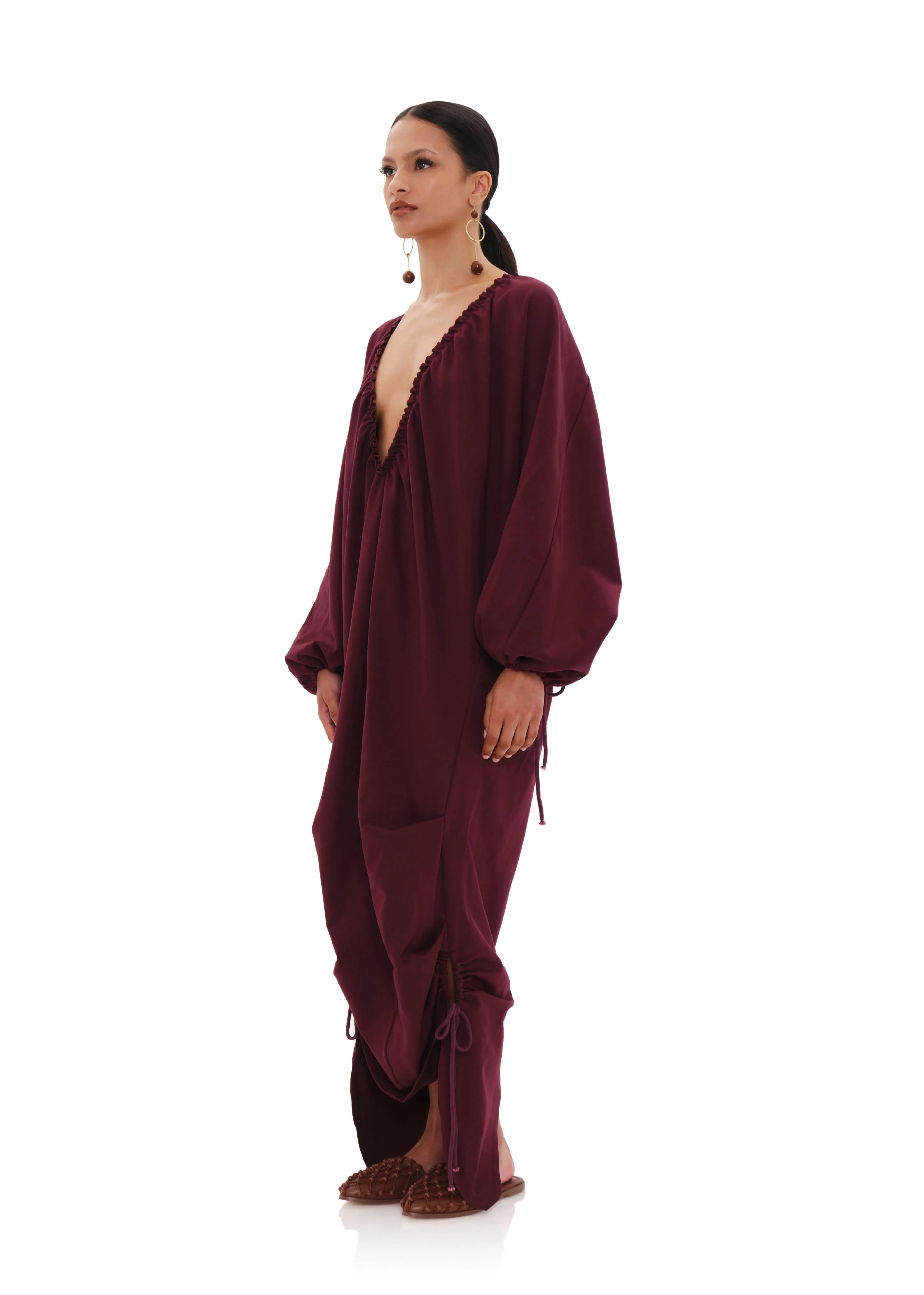 META MAXI DRESS - DARK PLUM