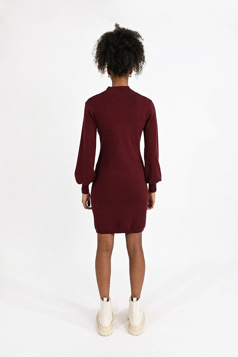 Molly Bracken Dark Red Knitted Dress