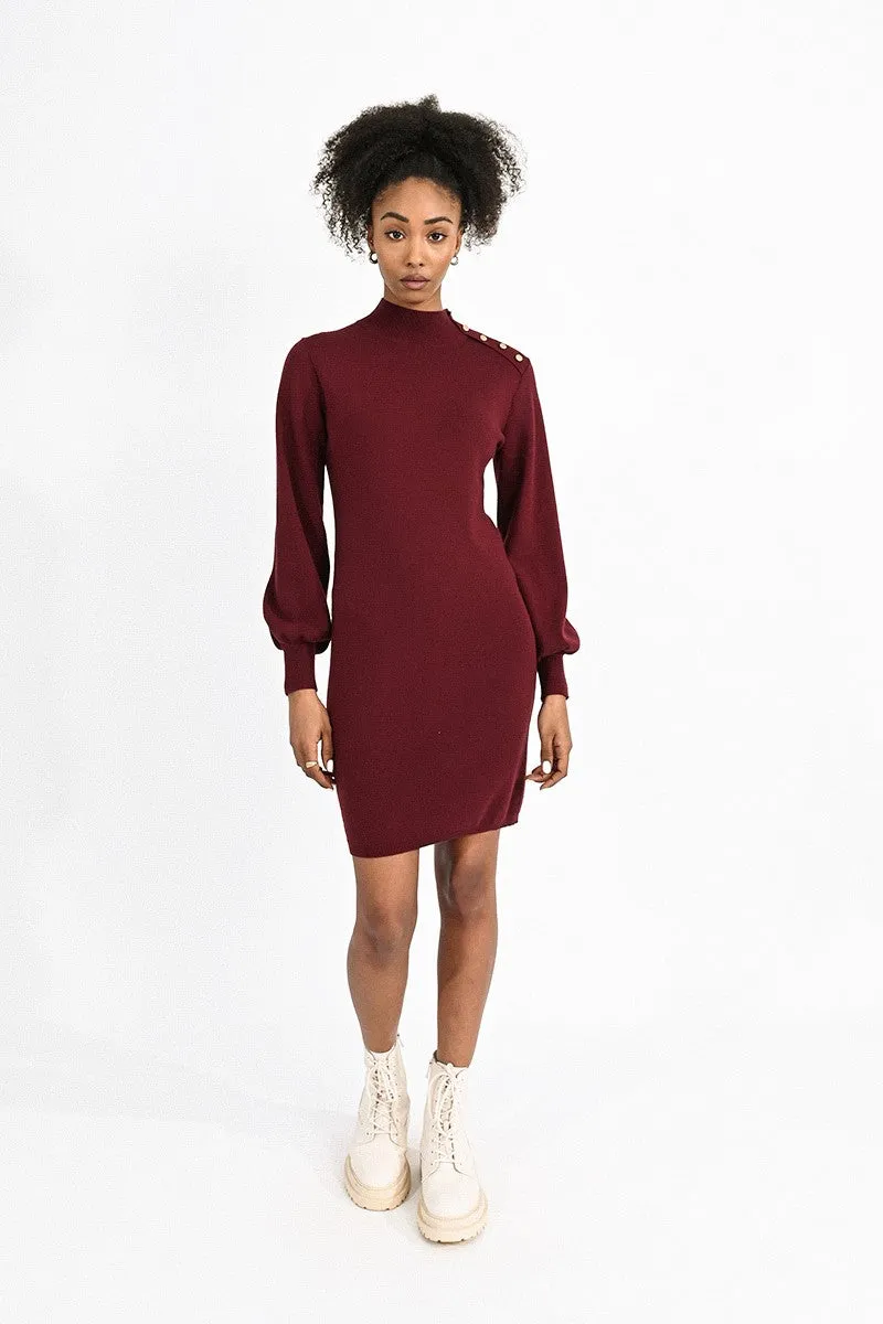 Molly Bracken Dark Red Knitted Dress