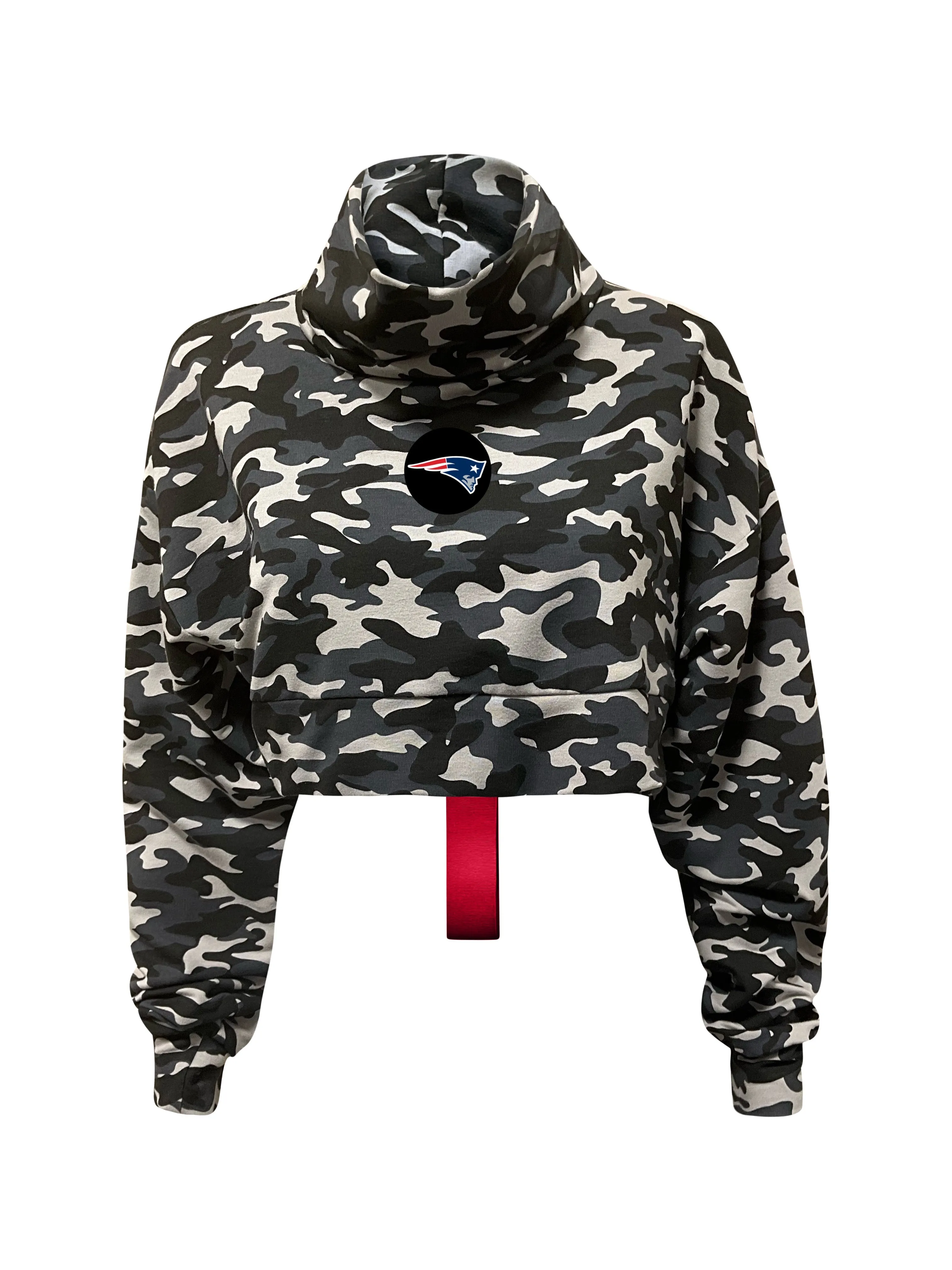 New England Patriots Crop Camo Sweatshirt