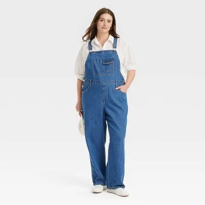 New - Women's 90's Baggy Jumpsuit - Universal Thread Medium Wash 30