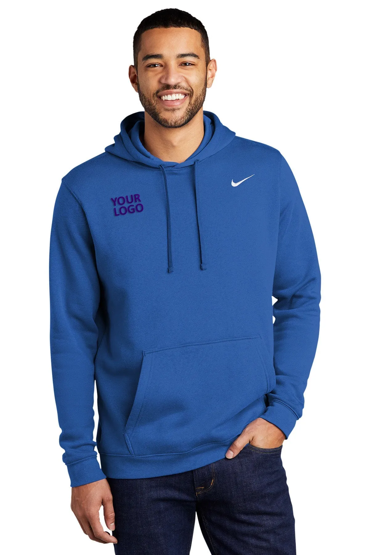 Nike Club Fleece Customized Hoodies, Royal