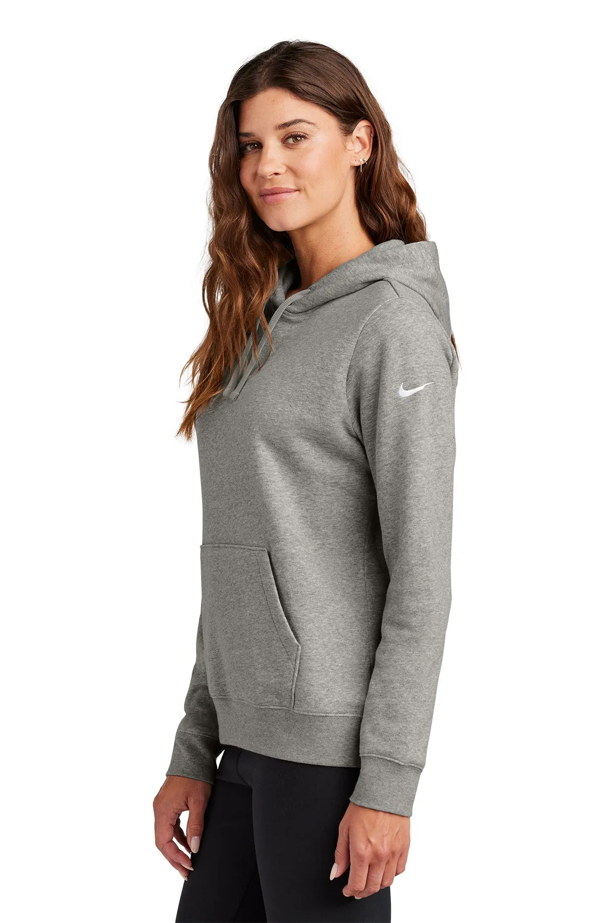 Nike Ladies Club Fleece Pullover Custom Hoodies, Dark Grey Heather