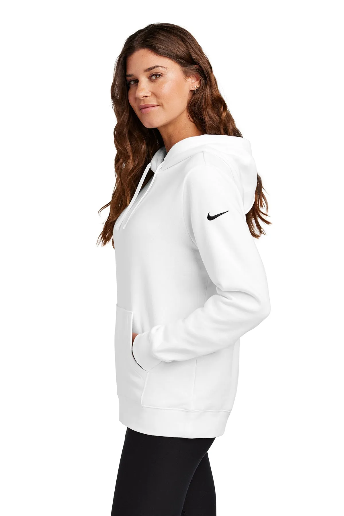 Nike Ladies Club Fleece Pullover Custom Hoodies, White