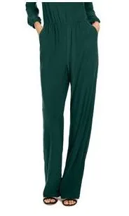 NY Collection Women's Chain Link Jumpsuit Green Size Petite Large