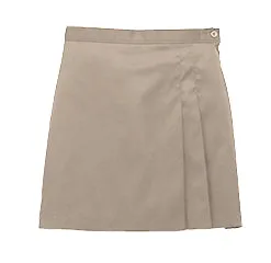 PCA Girls Double Wrap Pleated Khaki Skort