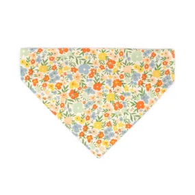 Pet Bandana - "Aurora" - Yellow Floral Bandana for Cat   Small Dog / Wedding, Spring, Fall / Slide-on Bandana / Over-the-Collar (One Size)