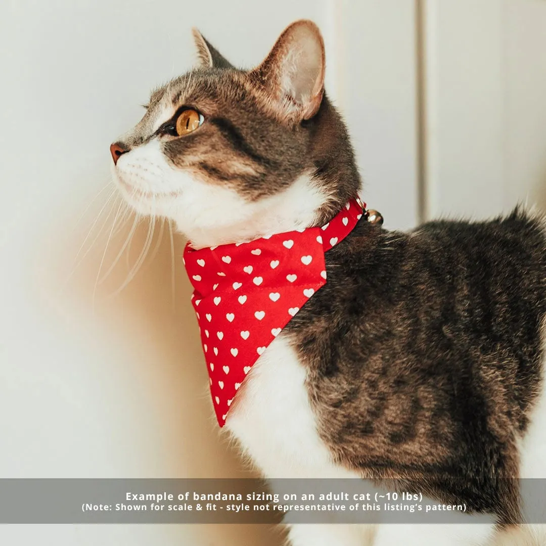 Pet Bandana - "Derby" - Gingham Green Bandana for Cat   Small Dog / Spring, St. Patrick's Day, Summer / Slide-on Bandana / Over-the-Collar (One Size)