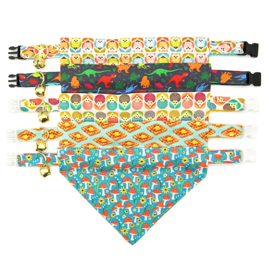 Pet Bandana - "Dinosaurus Rex" - Colorful Dinosaur Bandana for Cat   Small Dog / Slide-on Bandana / Over-the-Collar (One Size)