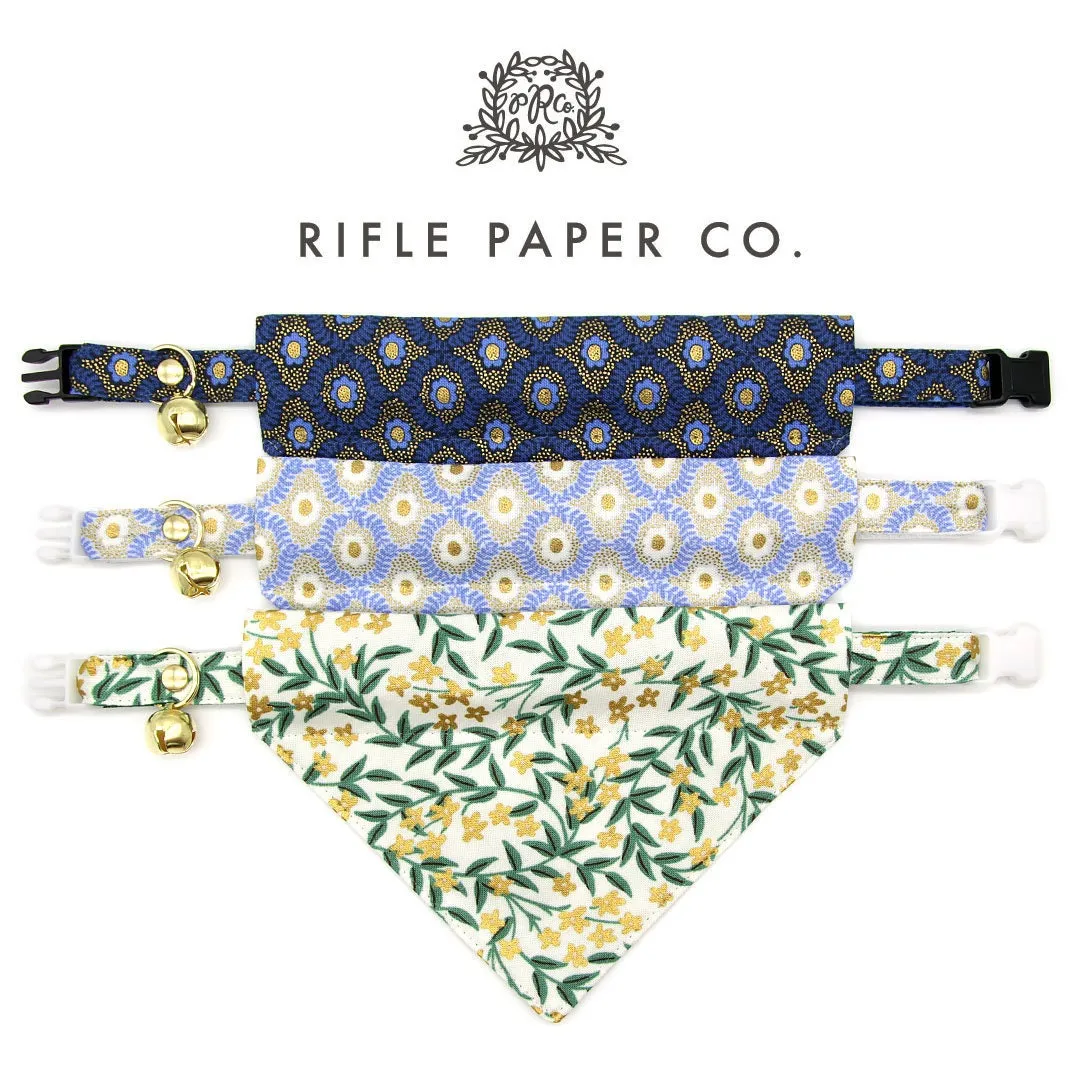 Pet Bandana - "Golden Vine" - Rifle Paper Co® Green Leaf Bandana for Cat   Small Dog / Slide-on Bandana / Over-the-Collar (One Size)