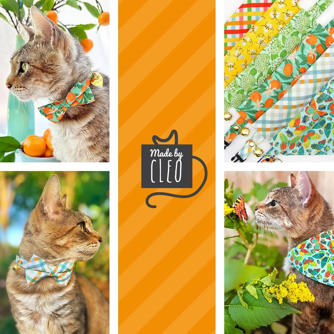 Pet Bandana - "Hydrangea Hill" - Botanical Green Bandana for Cat   Small Dog / Spring   Summer Floral / Slide-on Bandana / Over-the-Collar (One Size)