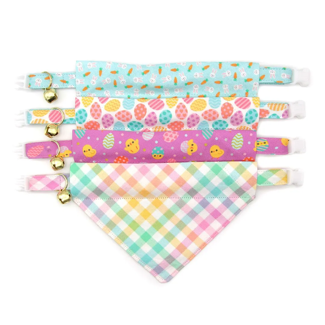 Pet Bandana - "Just Hatched" - Baby Chicks & Easter Eggs Bandana for Cat   Small Dog / Easter / Slide-on Bandana / Over-the-Collar (One Size)