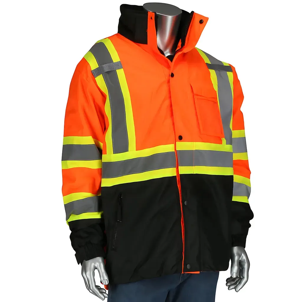 PIP 333-1772-OR/XL 3-in-1 Class 3 Ripstop Two-Tone Jacket with Removable Grid Fleece Inner Jacket