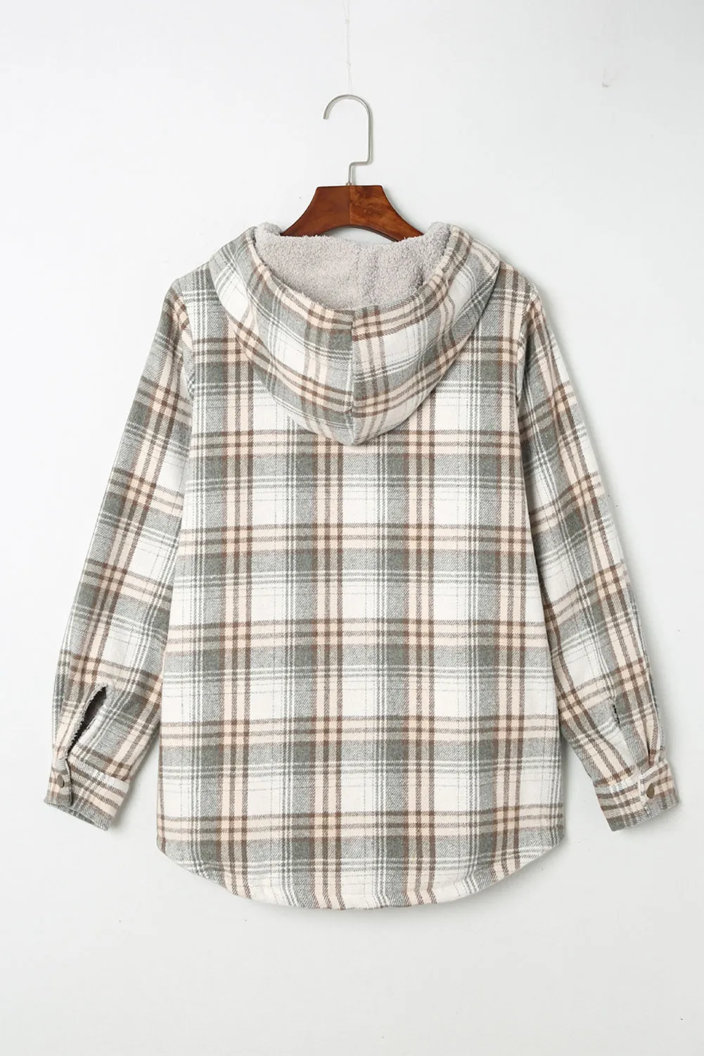 Plaid Sherpa Lined Hooded Shacket