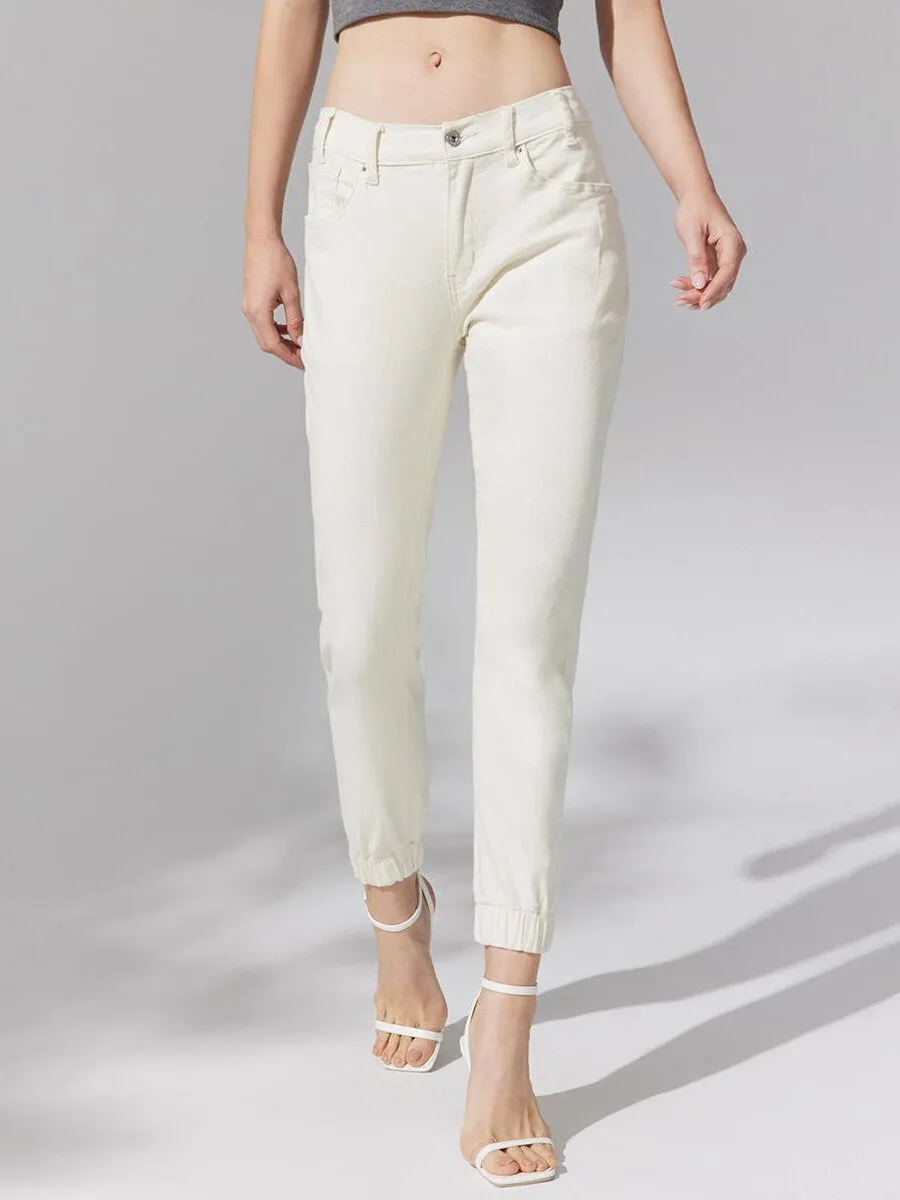 Plain Pocket Buttton Front Pencil Jeans