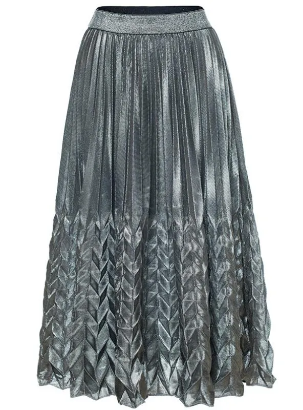 Pleated Skirt Long Waist Large Fishtail Skirt