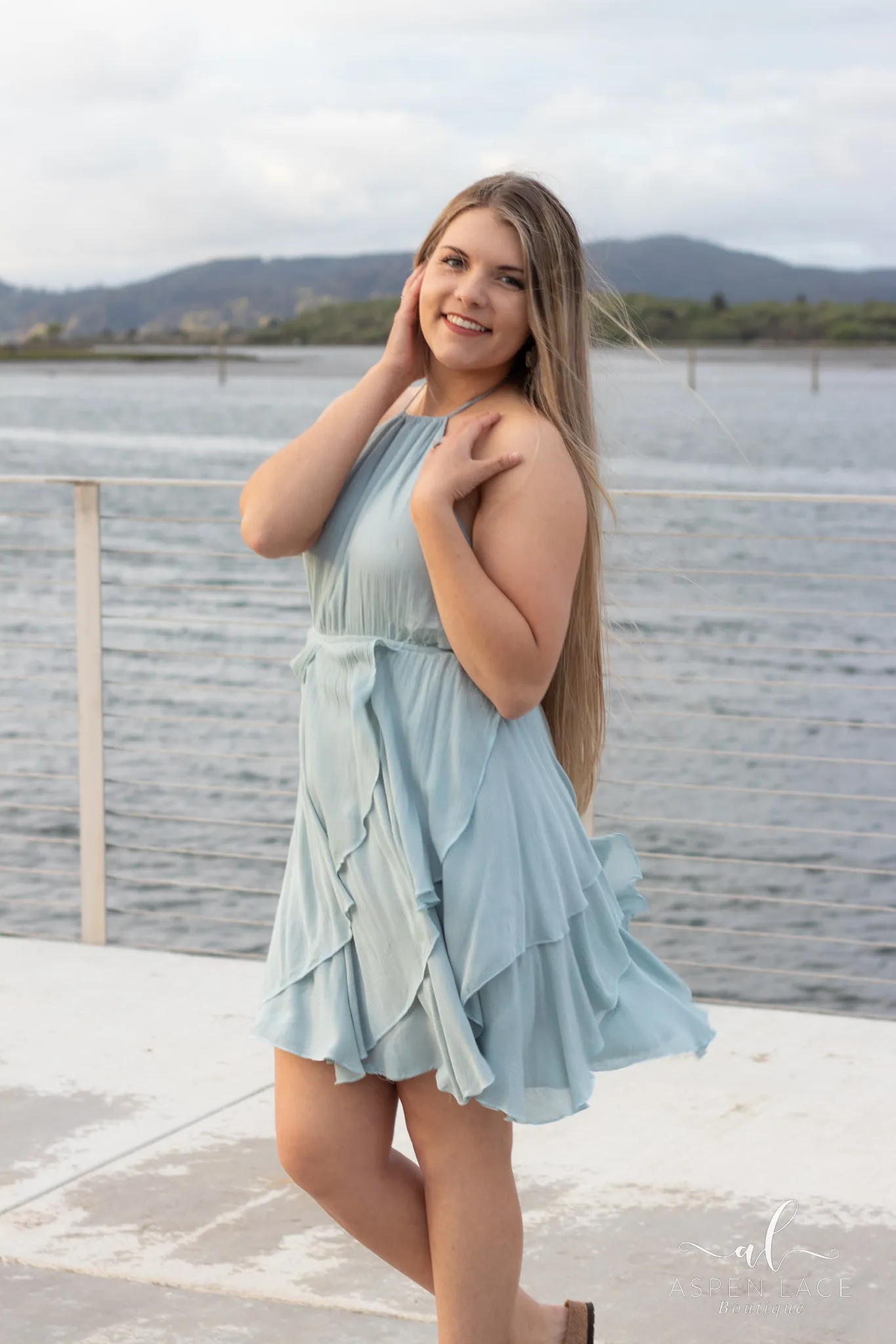 Preston Mini Dress (Light Sage)