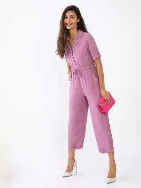 Purple Solid Jumpsuit