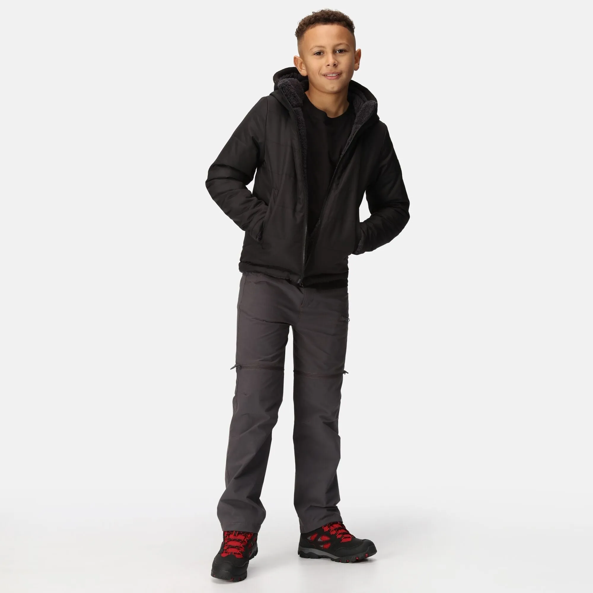 Regatta Kids' Kyrell Reversible Jacket | Black Seal Grey