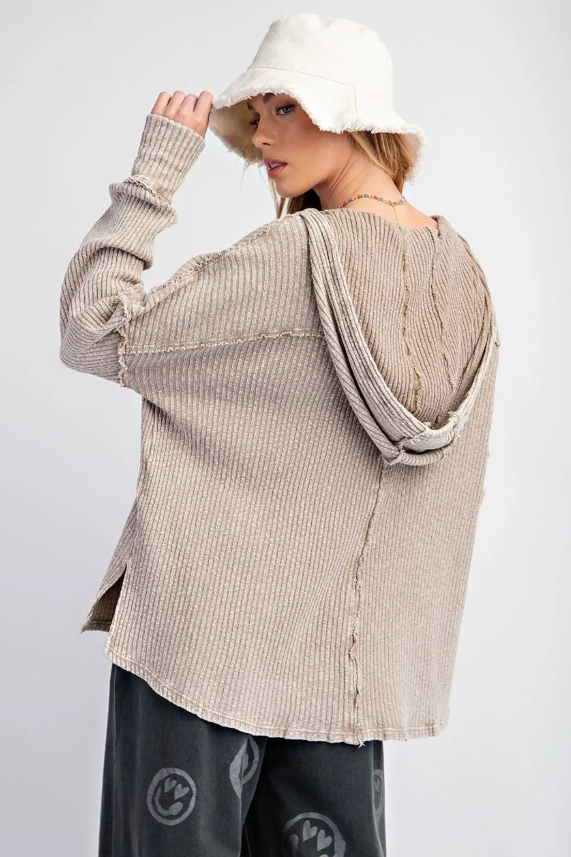 Rib Knit Hoodie