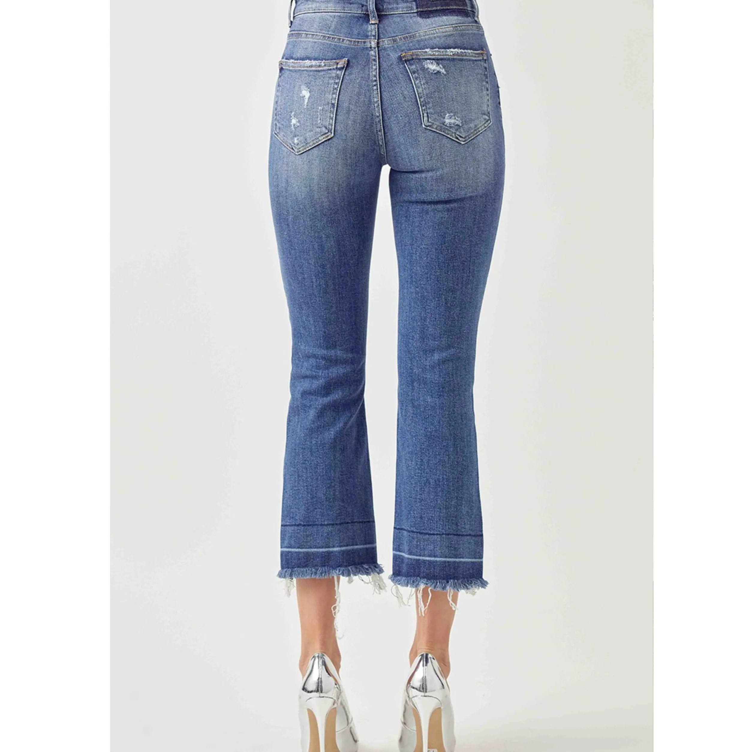 Risen Vintage Washed Shadow Hem Straight Leg Jeans