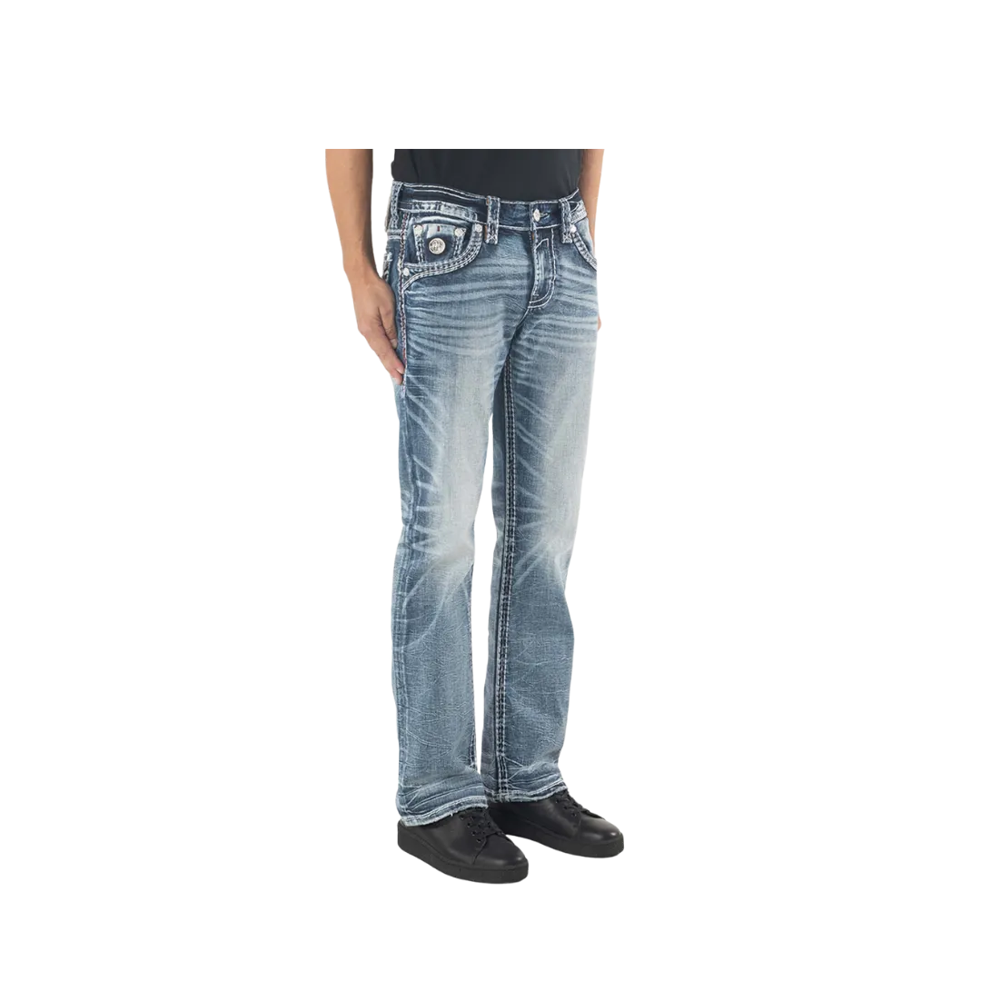 Rock Revival Men's Matteo Boot Cut Blue Jean