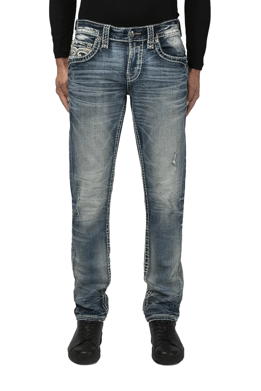 Rock Revival Men's Sunburst A201 Alt Straight Jeans