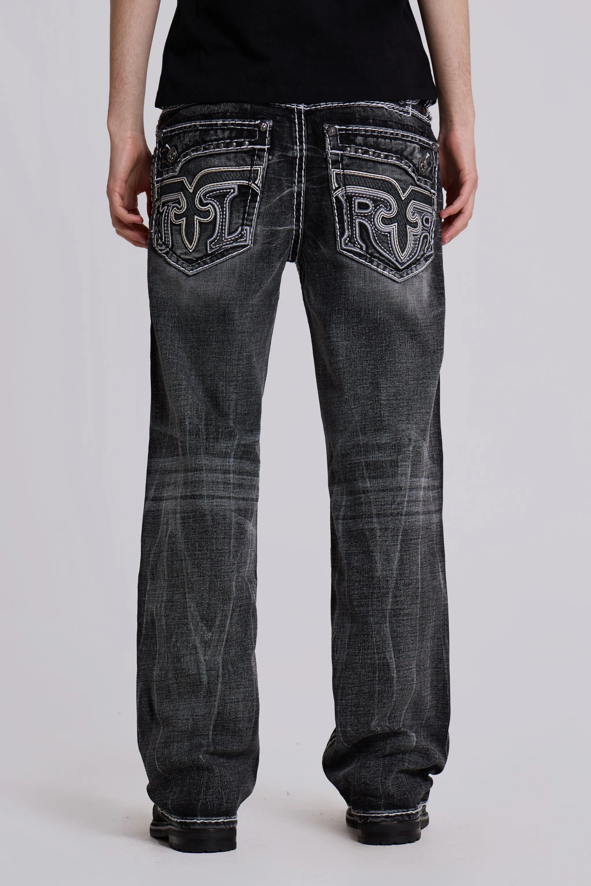 Rock Revival Washed Black Gwen Bootcut Jeans