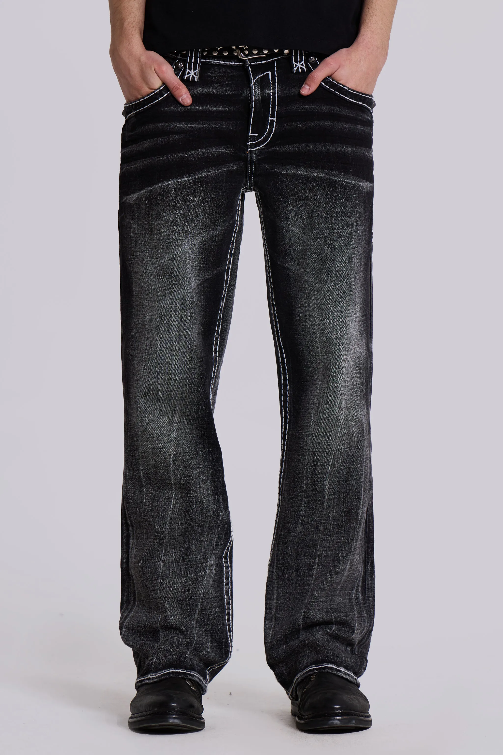 Rock Revival Washed Black Gwen Bootcut Jeans