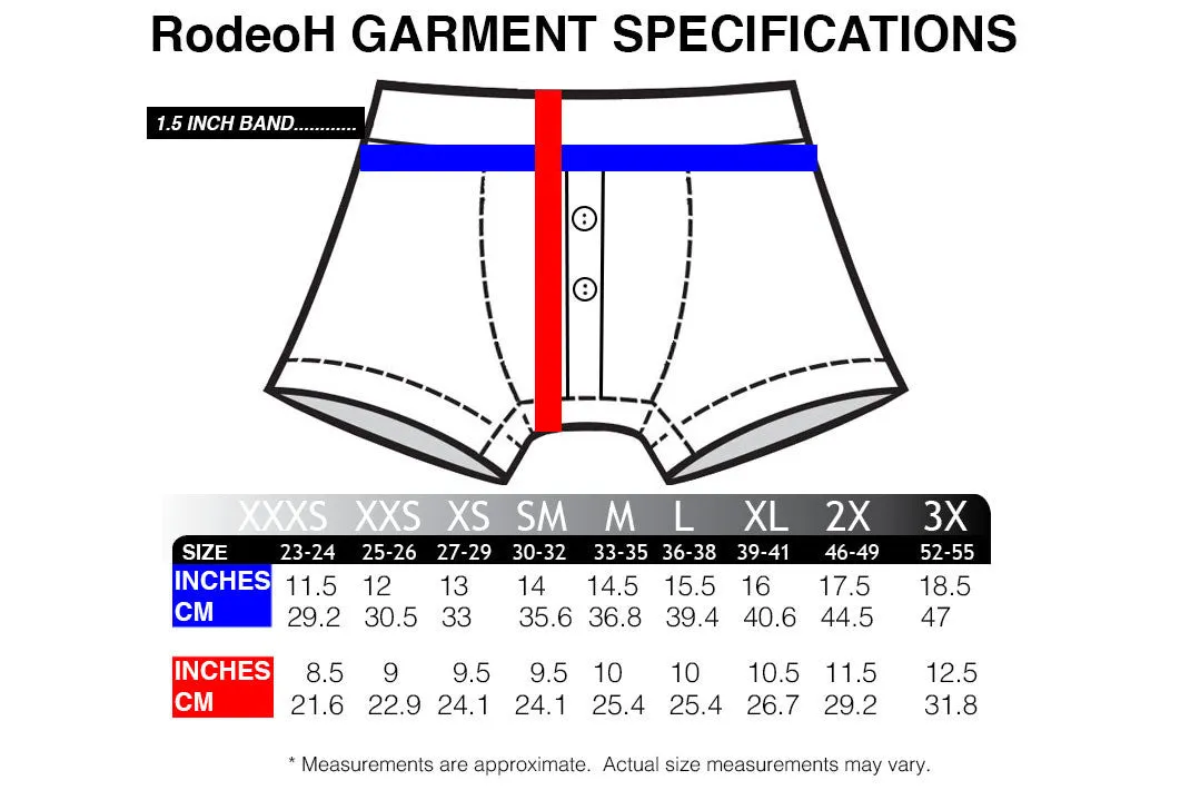 RodeoH Gray Boxer Underwear (Packer Friendly) XXS 25-26