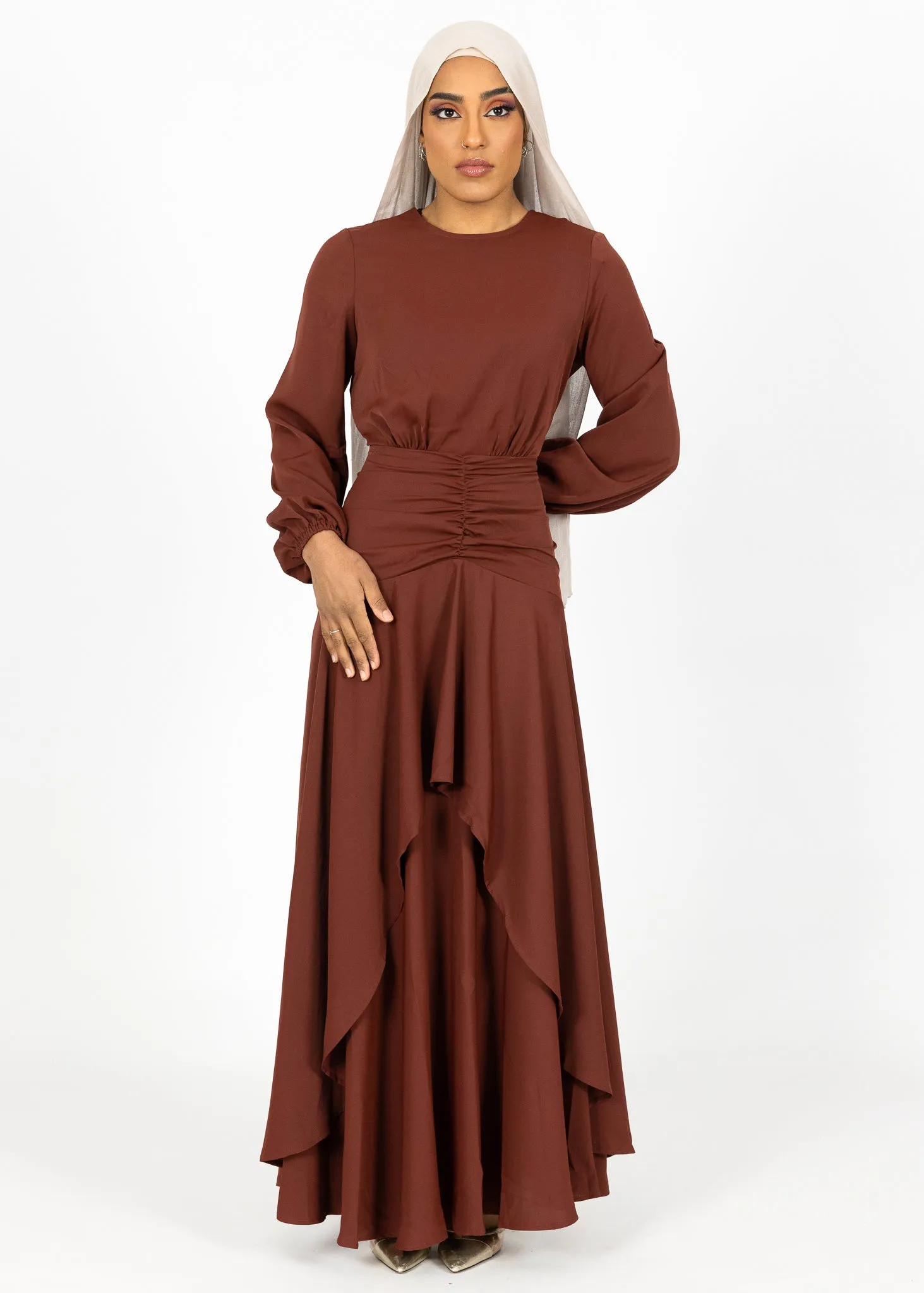 Ruby Ruffle Bottom Maxi Dress