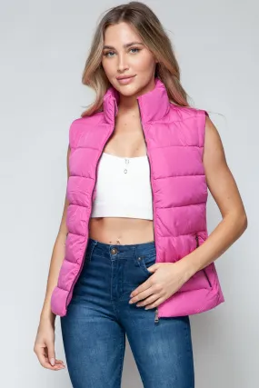 Sady Zip Up Turtleneck Vest with Pockets