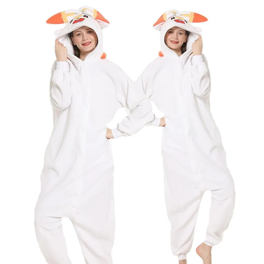 Scorbunny Kigurumi Onesies Anime Pokemon Pajamas Pyjamas Halloween Costume