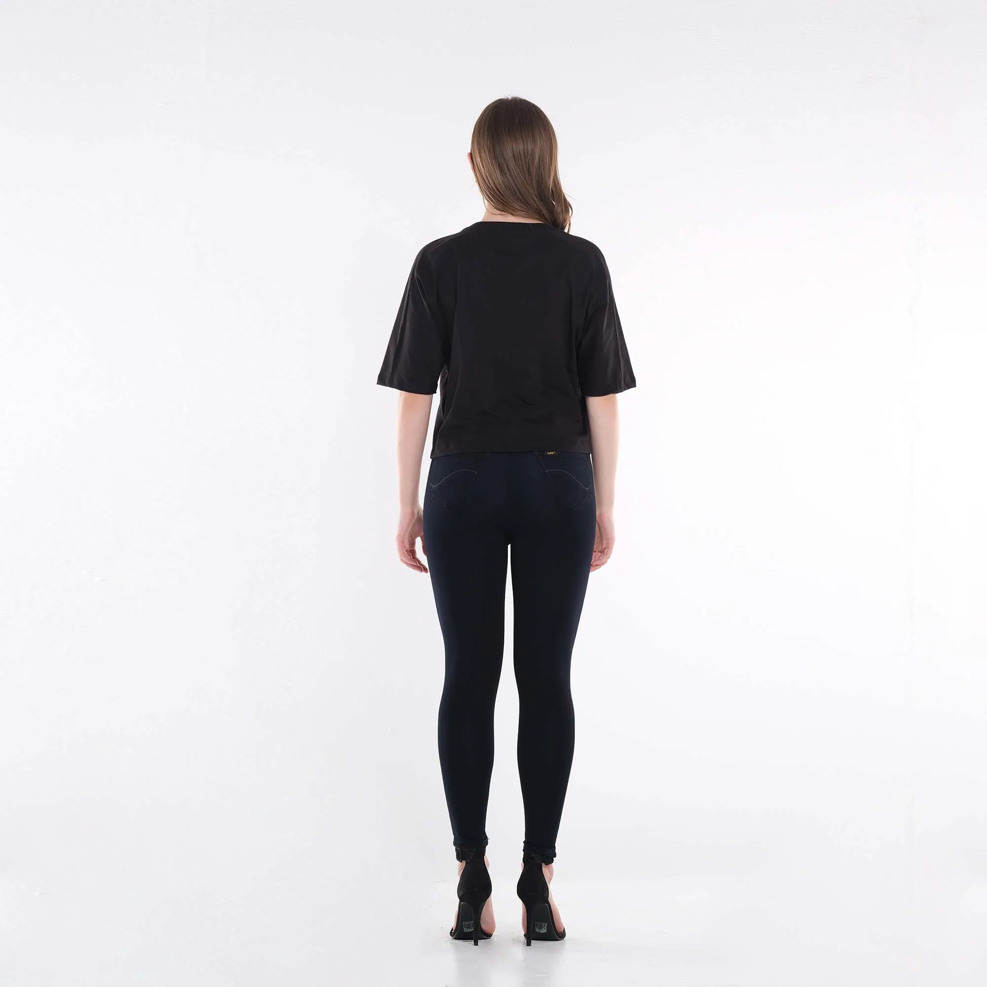 SHAPE MAGIC HIGH RISE HEATHER JEANS IN BLACK RINSE