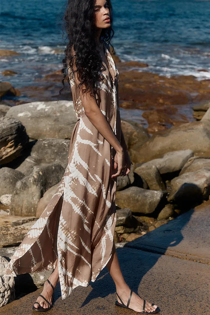 Shilo Satin Dress // Shiitake Desert