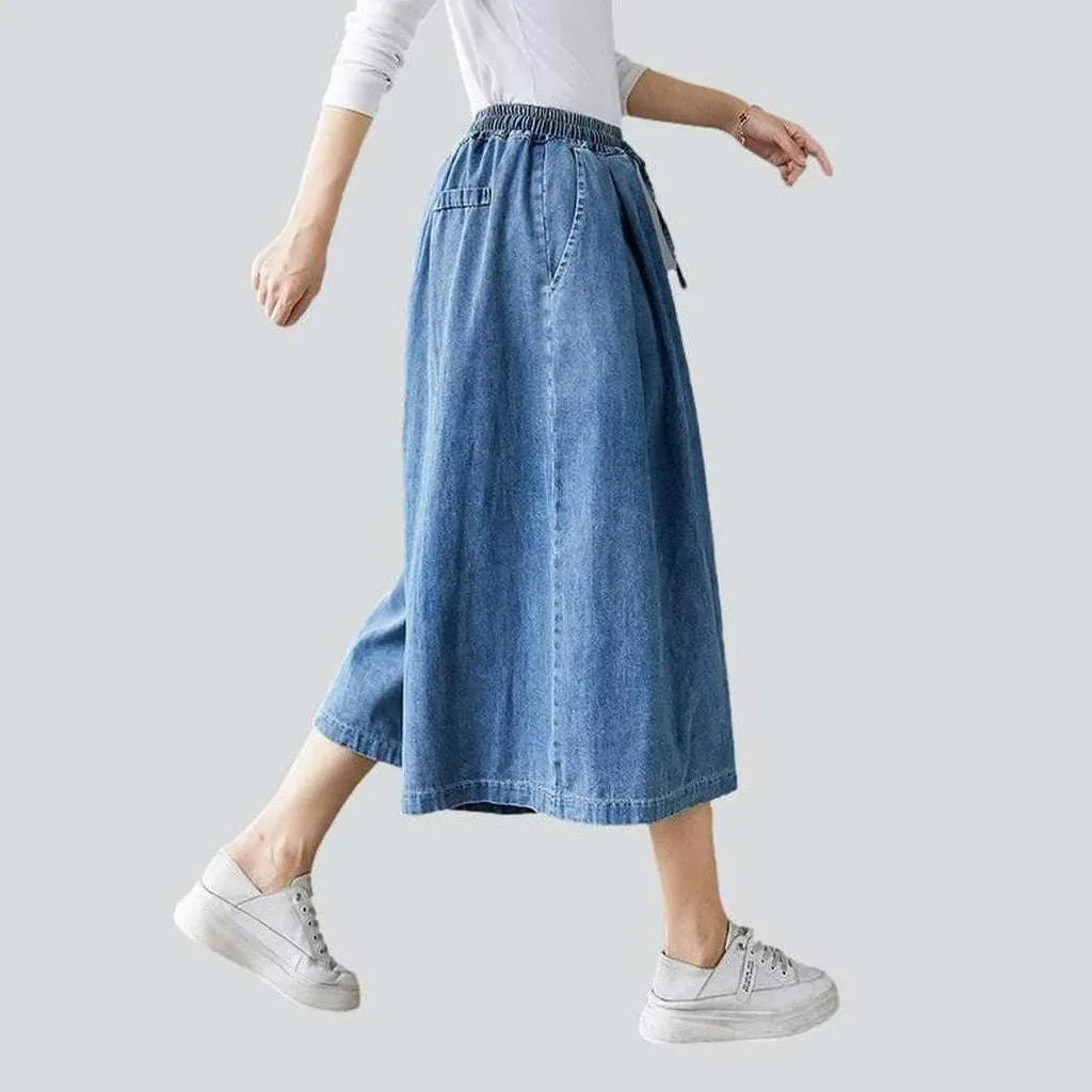 Short culottes denim pants