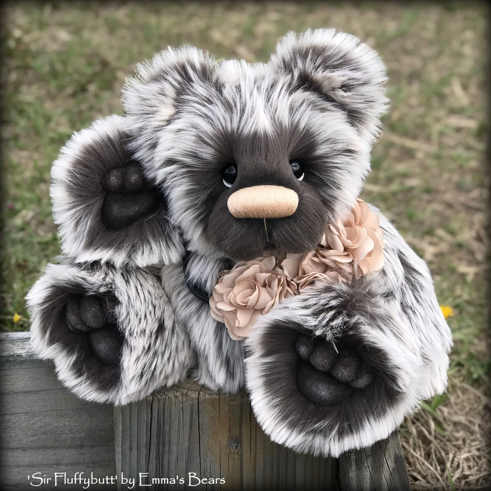 Sir Fluffybutt - 16" faux fur Artist Bear by Emma's Bears - OOAK