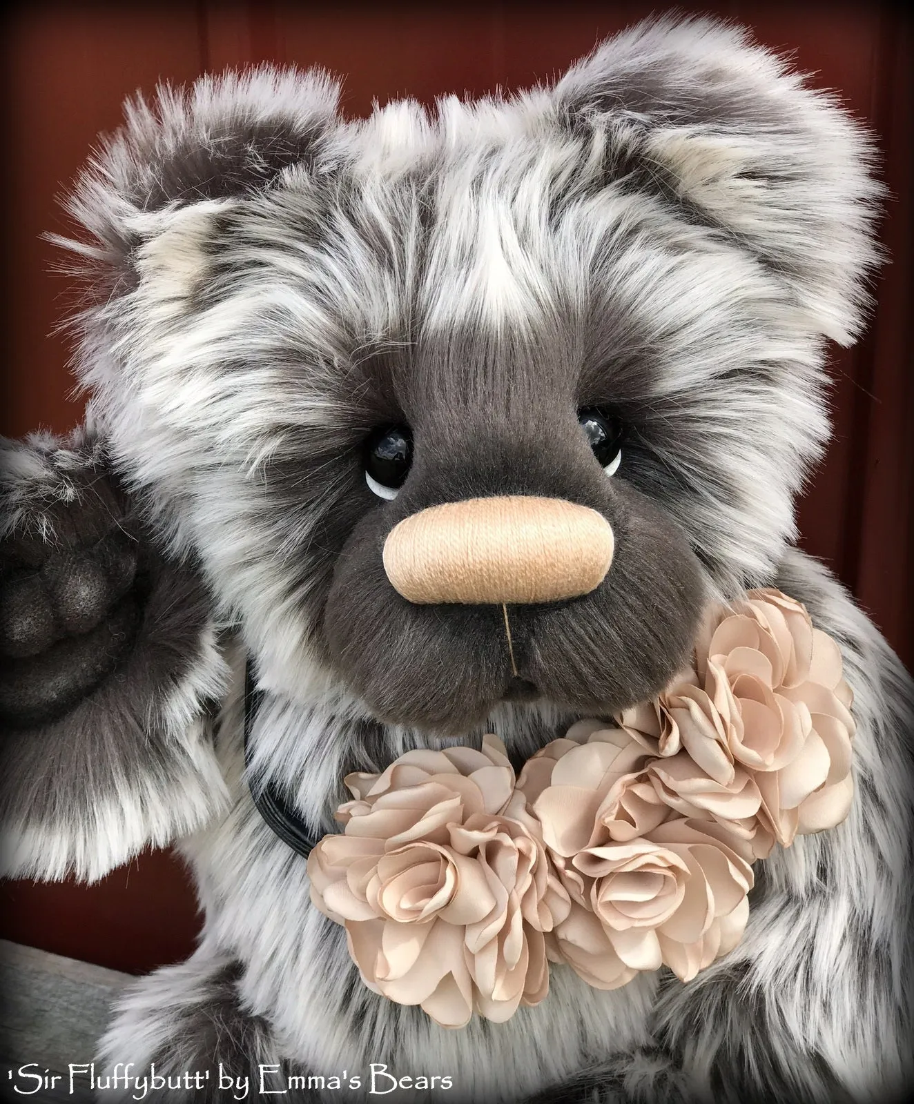 Sir Fluffybutt - 16" faux fur Artist Bear by Emma's Bears - OOAK