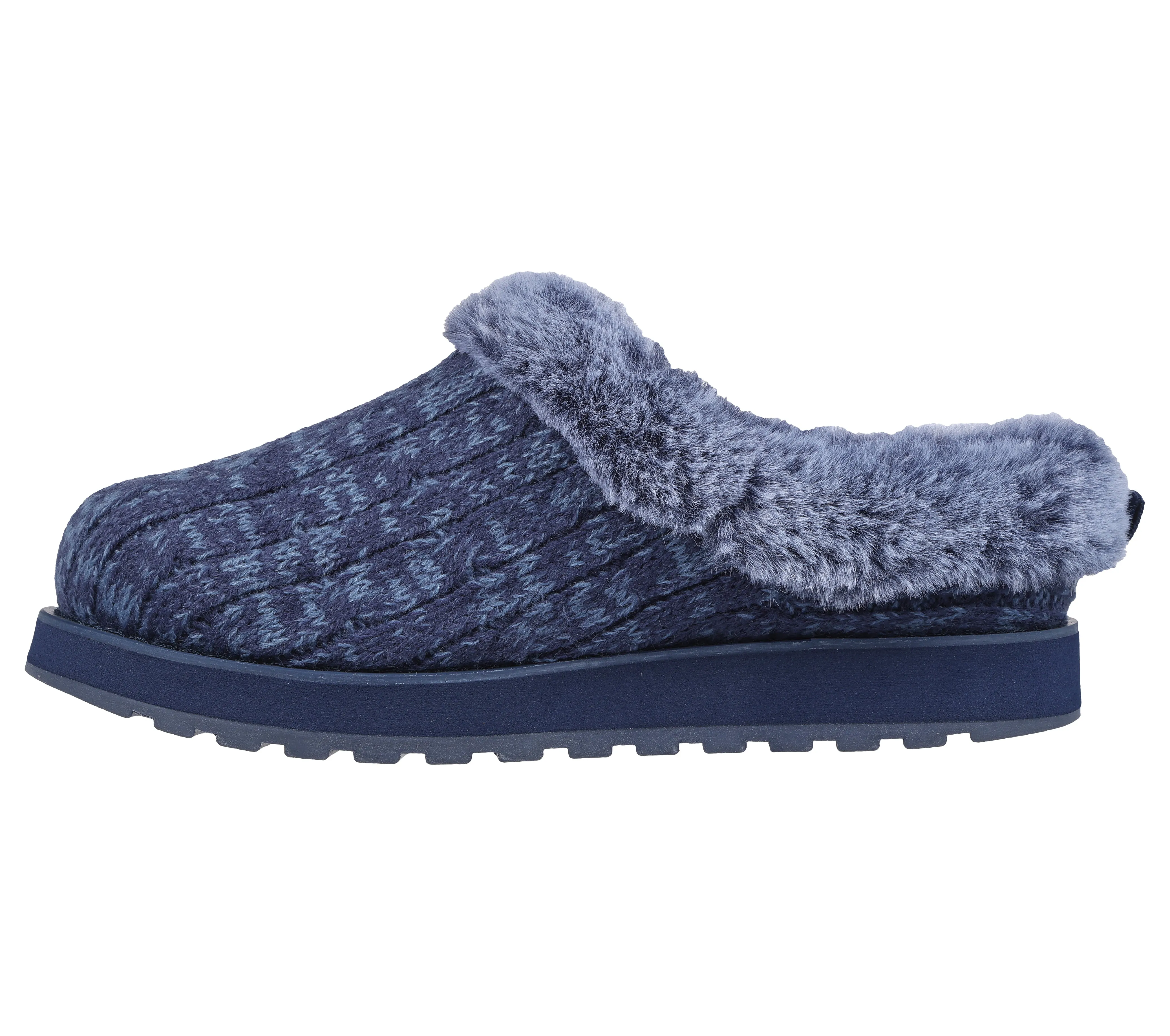 Skechers 31204/NVBL Navy Blue Womens Bobs Keepsakes Comfort Soft Slip On Mule Slippers