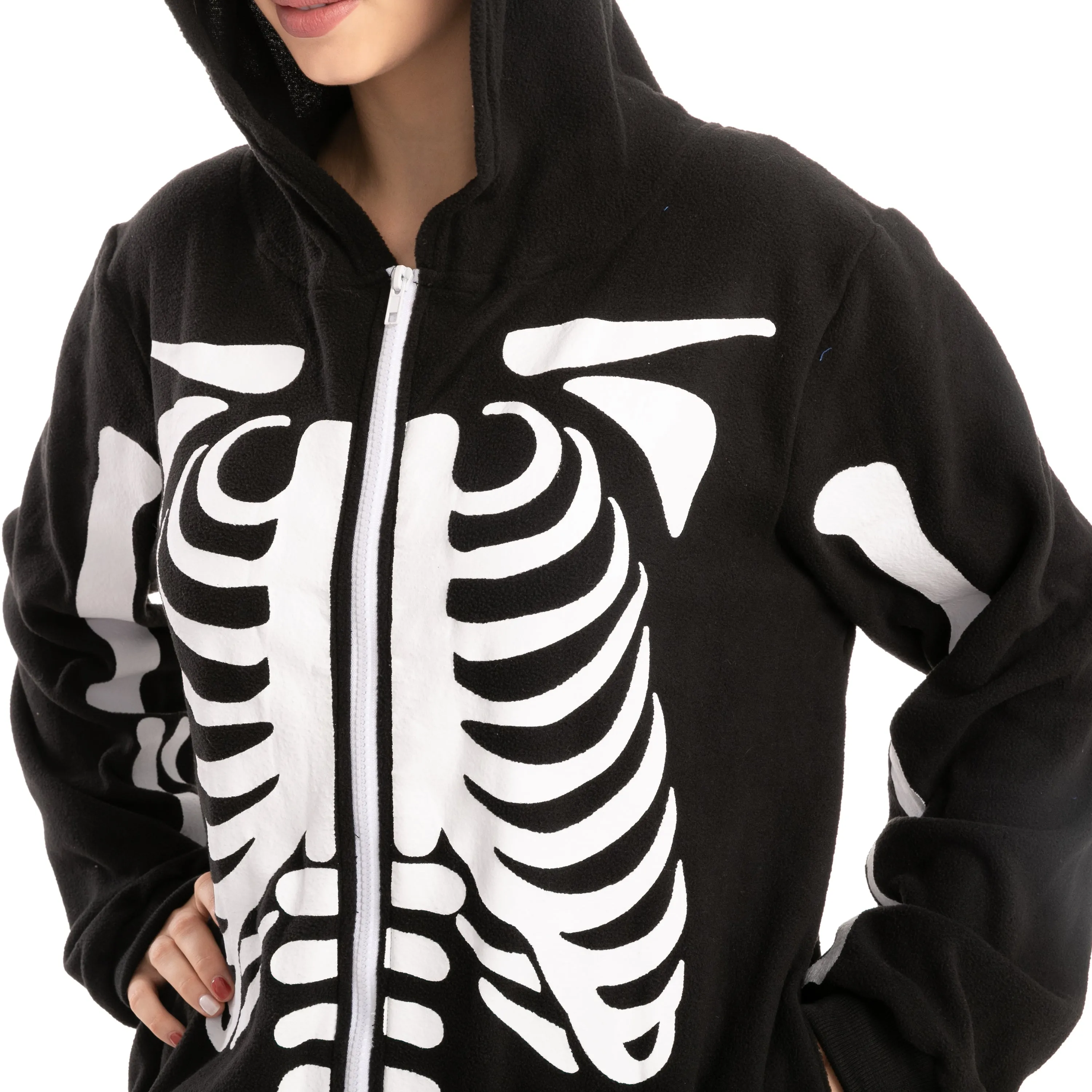 Skeleton Plush Pajamas jumpsuit - Adult